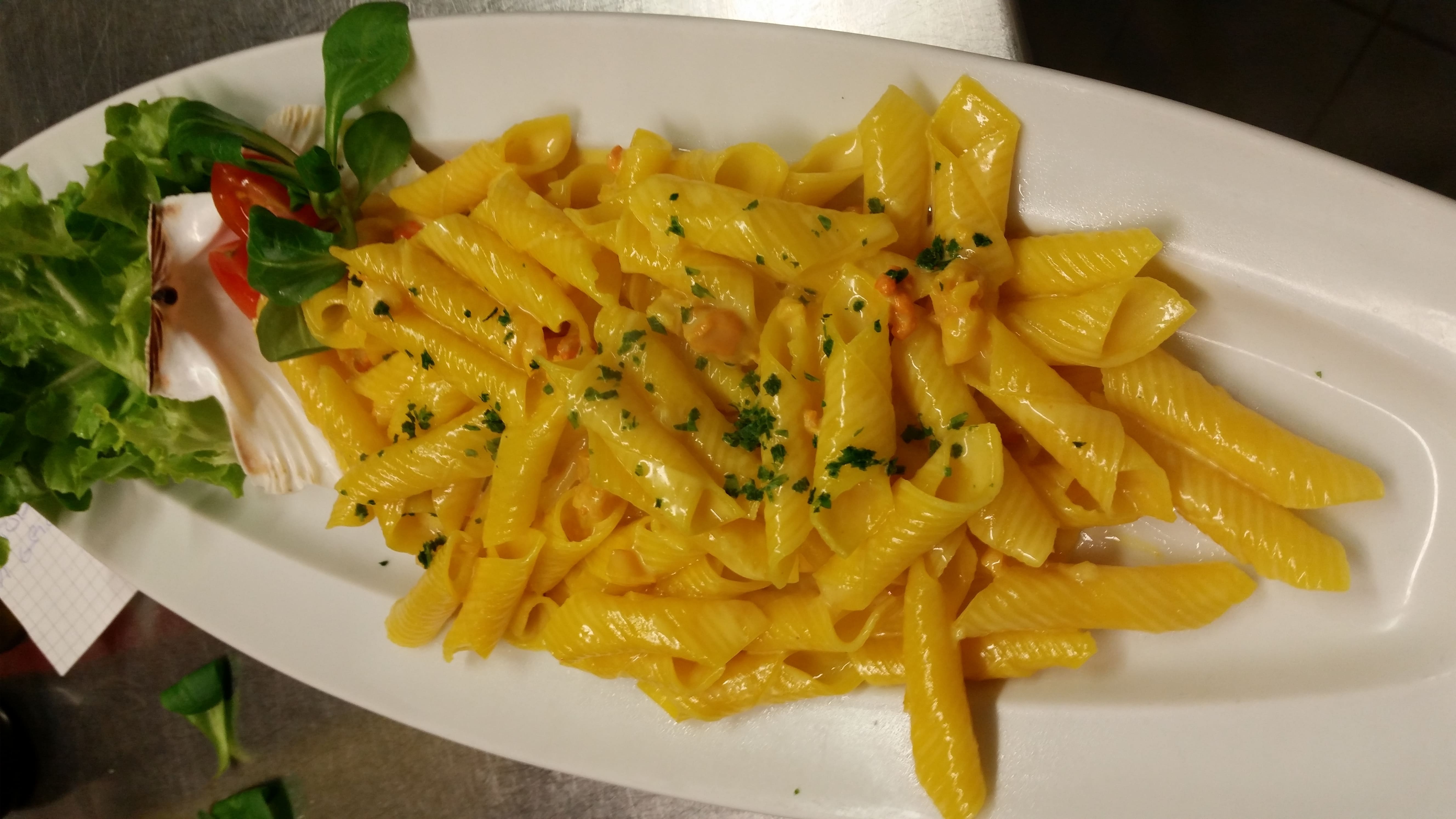 Garganelli, capesante e zafferano